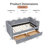 Gingham Daybed With 2 Storage Drawers And Usb Port, Wave-shaped Design-923049217-926908245