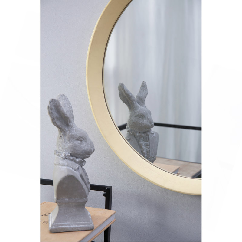 Charmant miroir mural en bois de manguier pour une décoration polyvalente, Crème, crème
