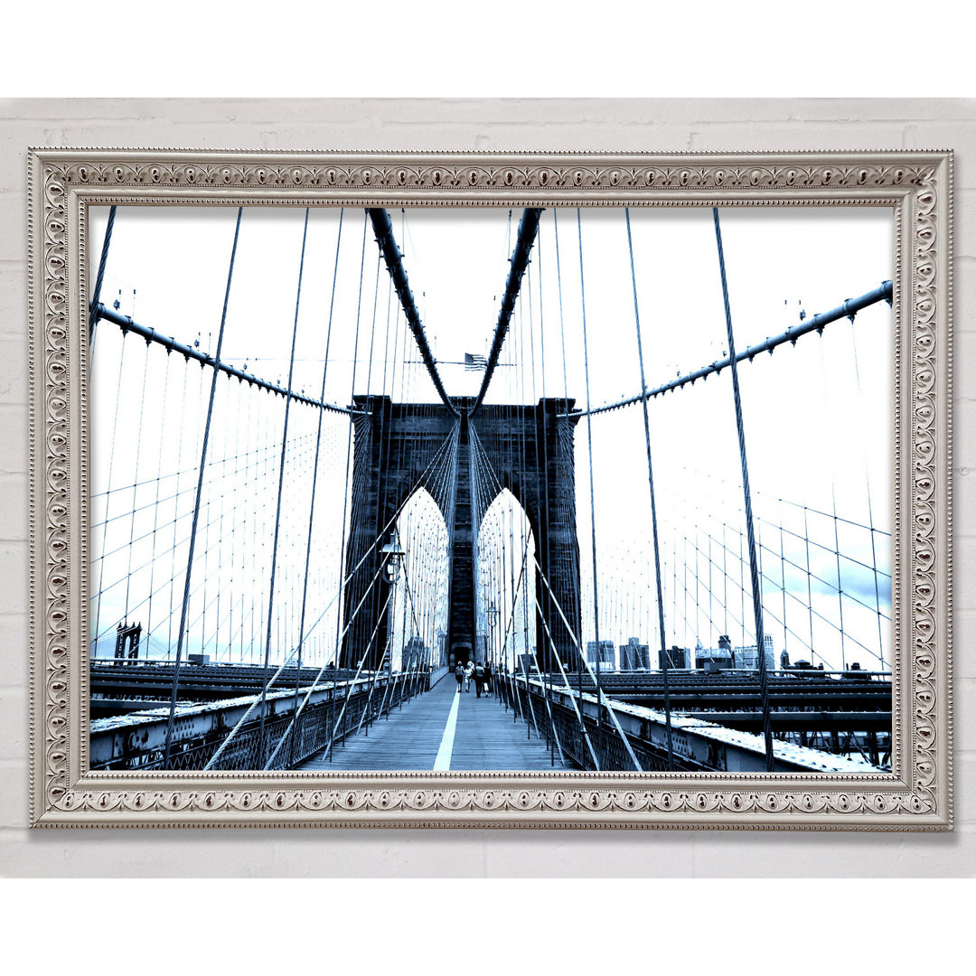 Brooklyn Bridge Blue - Einzelner Bilderrahmen Kunstdrucke