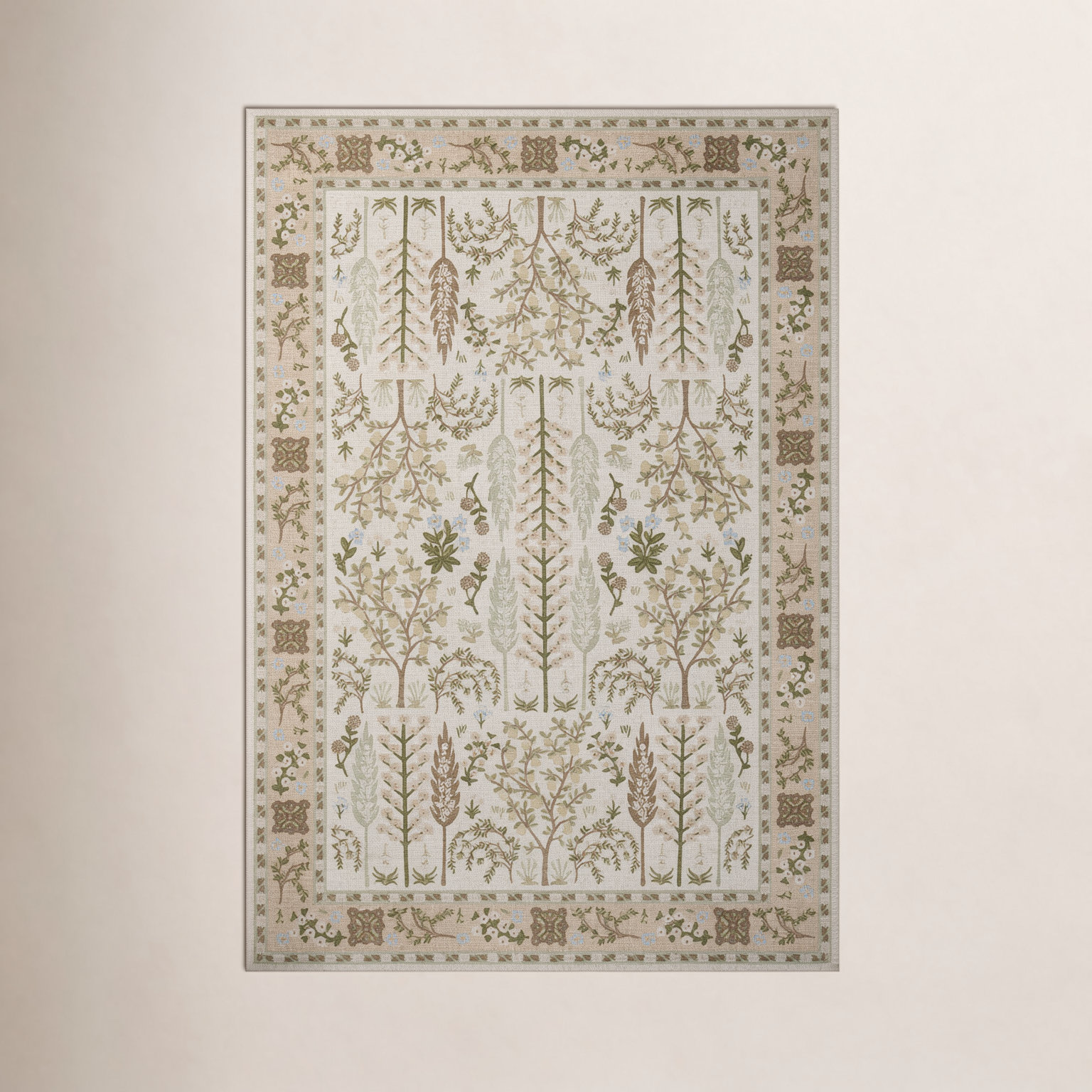 Rifle Paper Co. x Loloi Canopy Cream Floral Rug, Rectangle 2' x 3'
