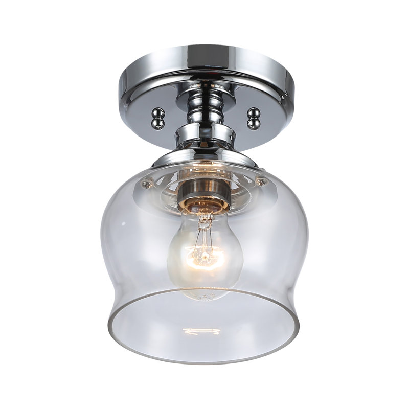 Zarach 1-Light Semi-Flush with Clear Glass, Chrome