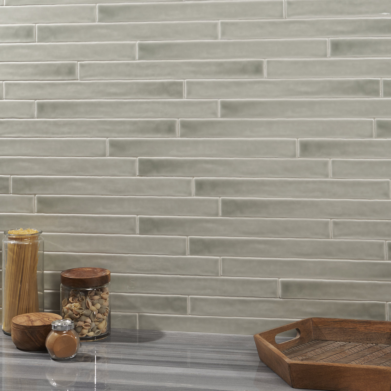 Capetown 2" x 20" Ceramic Subway Wall Tile, Green