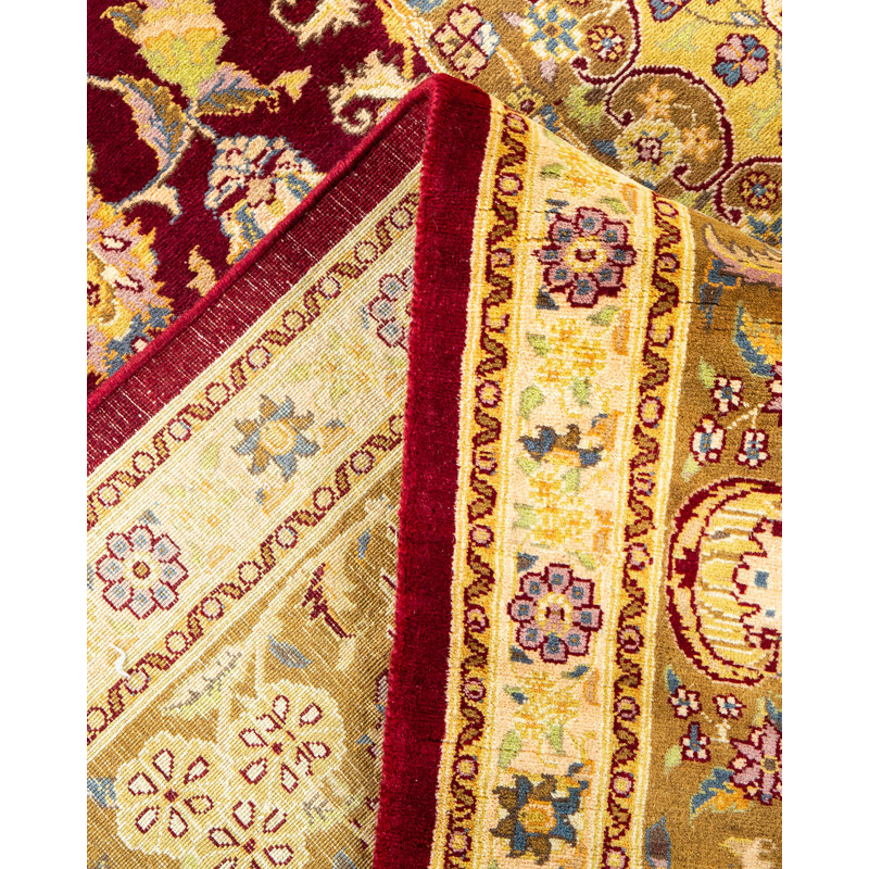 Tapis rouge noué à la main unique en son genre 8 pi 2 po x 10 pi 8 po Kraven Mogul