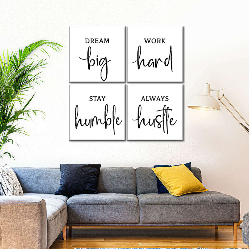 «Dream Big Work Hard Hard Citation», reproduction sur toile, H 32 po x l 32 po
