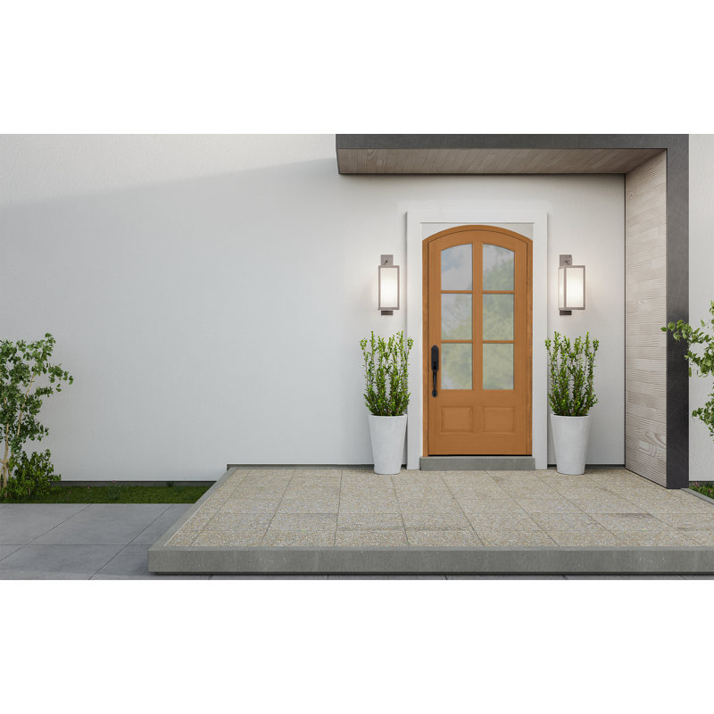 Porte d'entrée en acajou pré-suspendue en acajou à finition arquée Acadian par Prestige Door