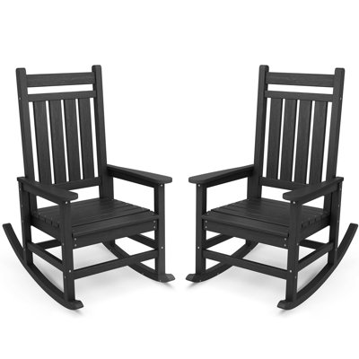 Ensemble de 2 chaises berçantes en PEHD pour l'extérieur