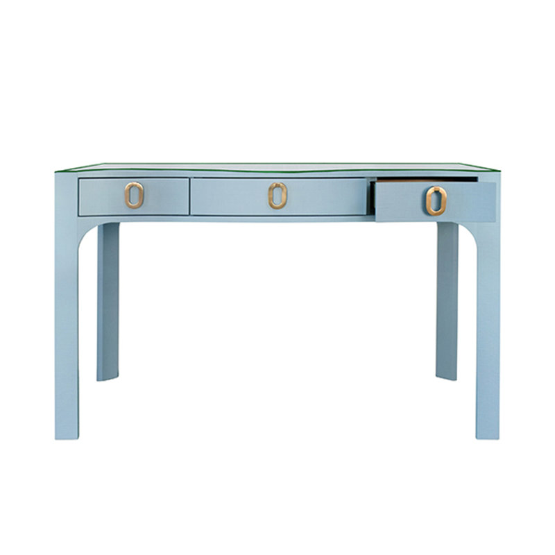 Gladys Glass Writing Desk, Blue