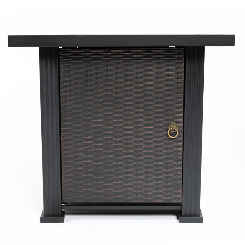 Outdoor Fire Pit Table 28Inch Square, Steel, Propane Gas, 8.27In Package Height, No Glass Square Gas Table, Steel Burner, Fuel, 40Lb Product Weight, Cover