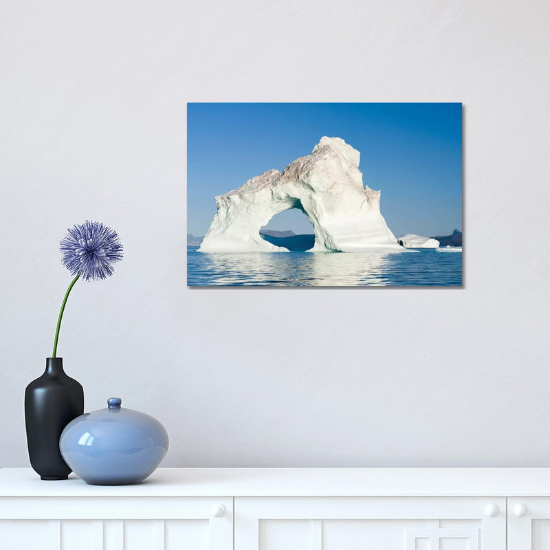 " Icebergs In The Uummannaq Fjord System, Northwest Greenland, Denmark " by Martin Zwick, 12" H x 18" W x 1.5" D