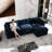  L Shaped Modern Sofa Modular Sectional Cloud Couch With Ottoman, 4-Seat Chenille Deep Seat Sofa With Pillow For Living Room-703610241