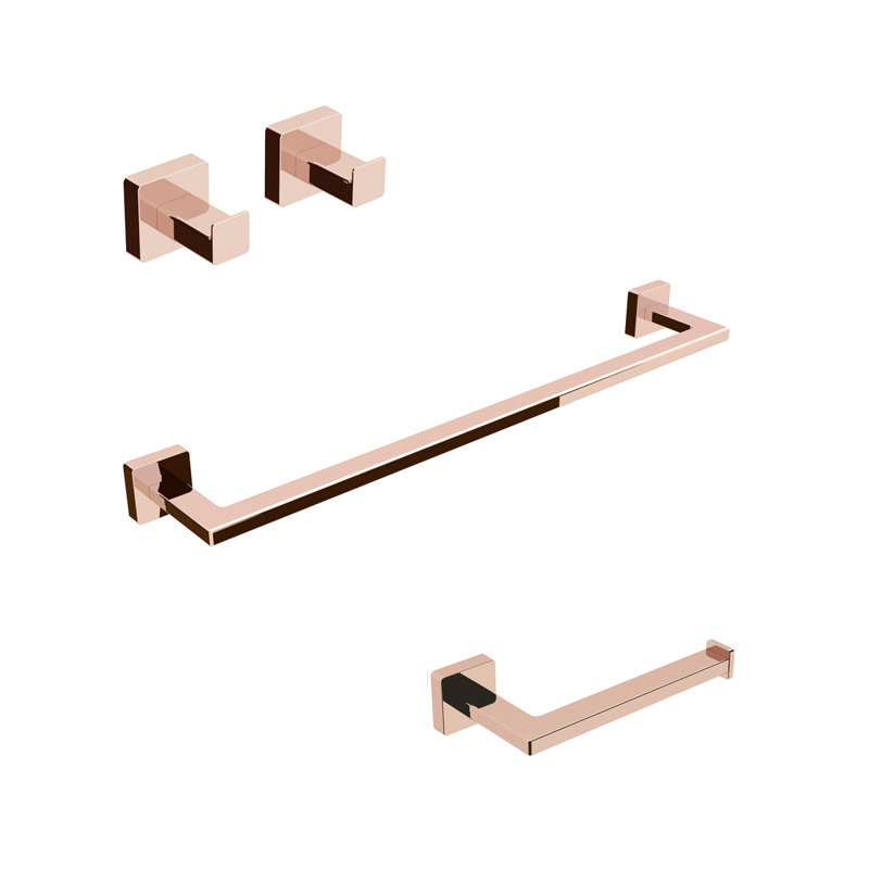 Dado Bathroom Accessory Set, Rose Gold