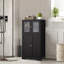 Armoire de rangement Somerville avec 2 portes en verre et 2 portes en bois-2005645618