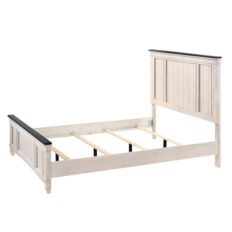 Grand lit à panneau en bois massif Style, panneau, chambre à coucher industriel rustique avec banc intégré, design pour