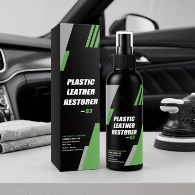 leather care 100ml Car Plastic Leather Restorer Spray.Dry Touch Fade Interior Conditioner.Deep Nourishing Refinisher For Dashboard Leather Seats Door Panels Auto In