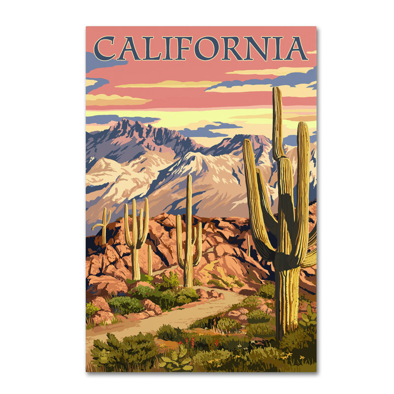 «Desert», publicité rétro sur toile Kadey, H 47 po x l 30 po x P 2 po