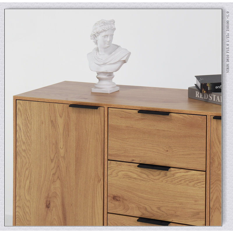 Sideboard Buffet Cabinet with Storage, Wood Coffee Bar Cabinet, 47.2" Kitchen Cabinet, Natural