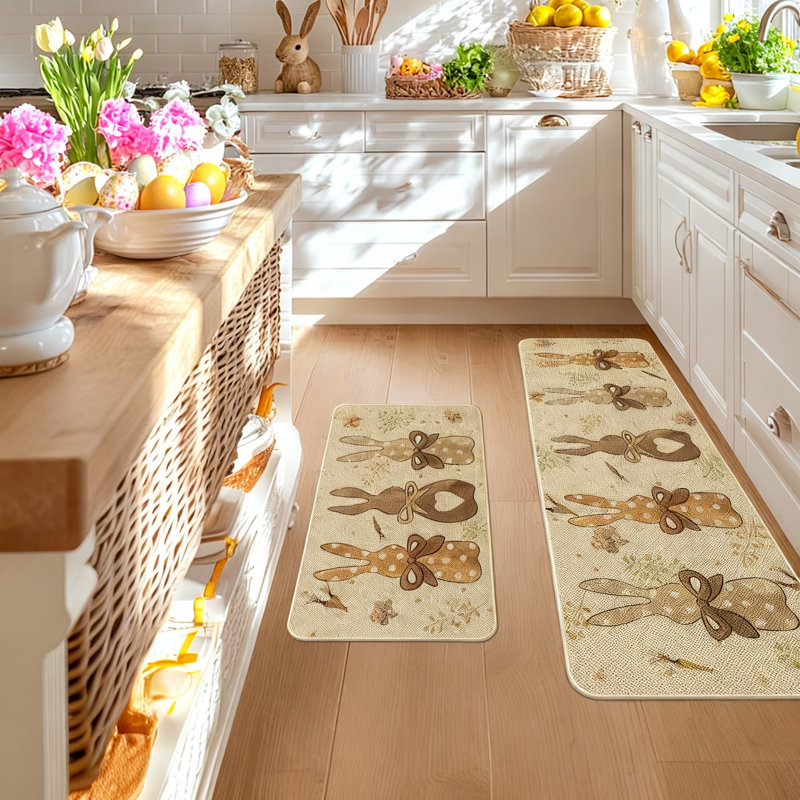 Ensemble de tapis de cuisine, 2 pièces (brun)