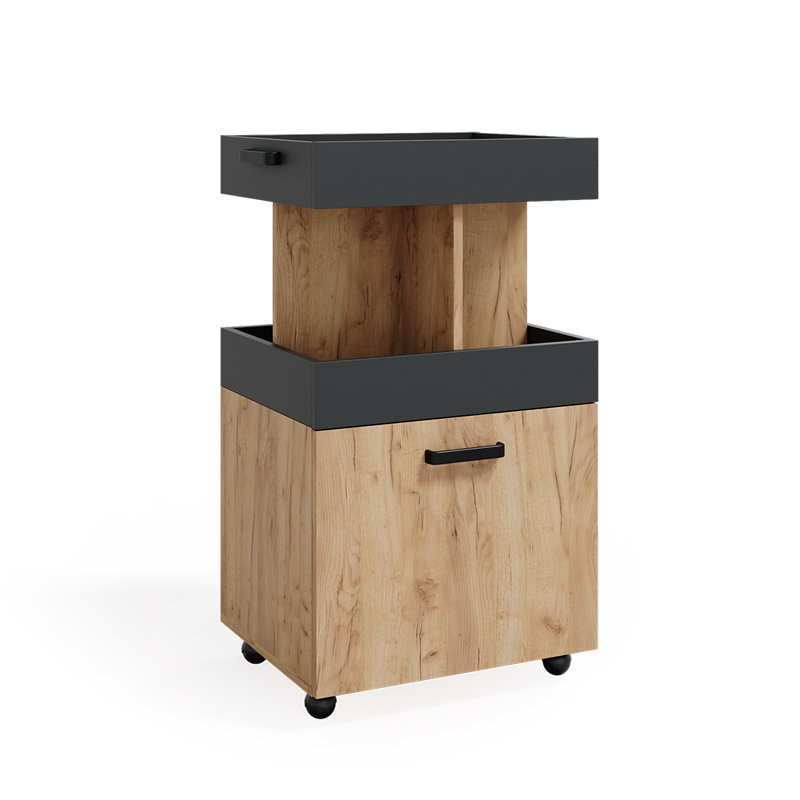 Kaveri 50cm Home Bar, Brown and charcoal