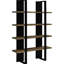 Bibliothèque à 4 tablettes avec tablettes allongées, conception à deux tons, parfaite pour le bureau de la collection Home Decor
