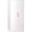 Armoire de rangement robuste en métal blanc crème de 71 po, avec 4 tablettes réglables et portes verrouillables sécurisées, pour les tablettes d'organisation de buanderie, rouille, espaces de bureau idéaux-835147340