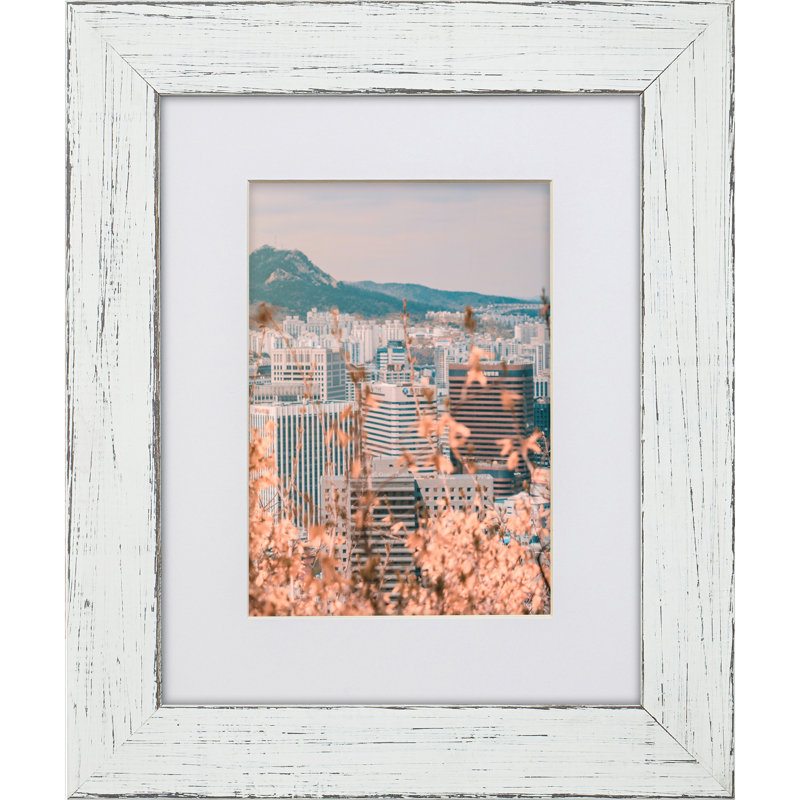 Montreuil White Solid Wood Matte Picture Frame with Mat, 16" x 20" Matted to 11" x 14"