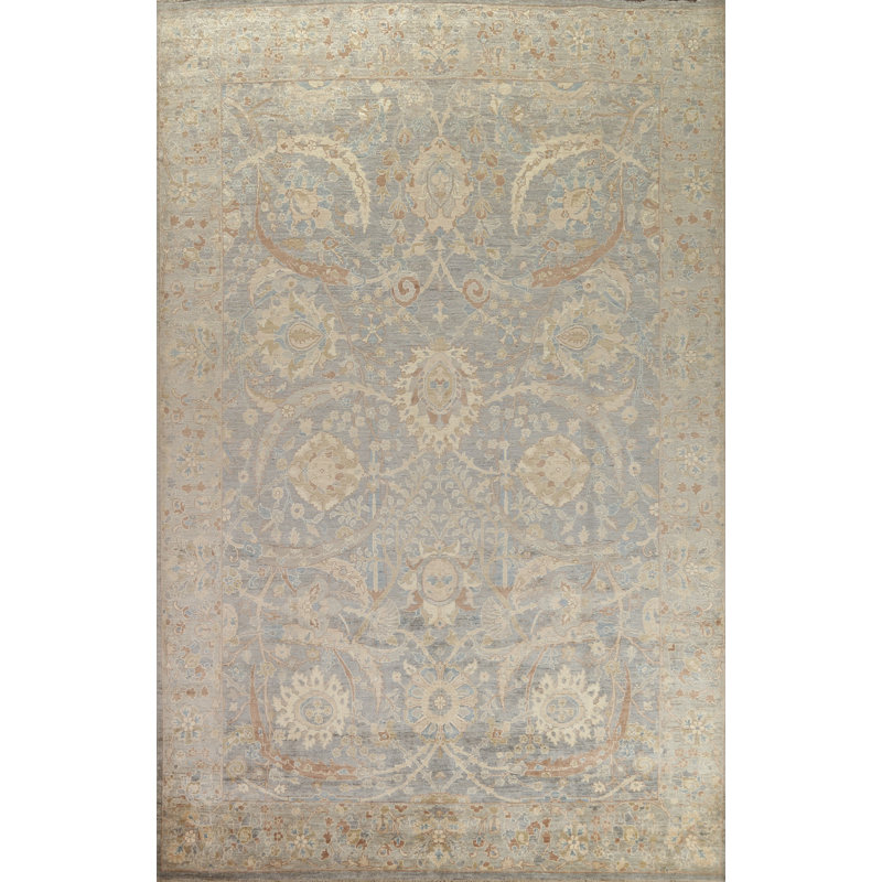 Tapis oriental en laine à motif végétal à motif floral McGray noué à la main