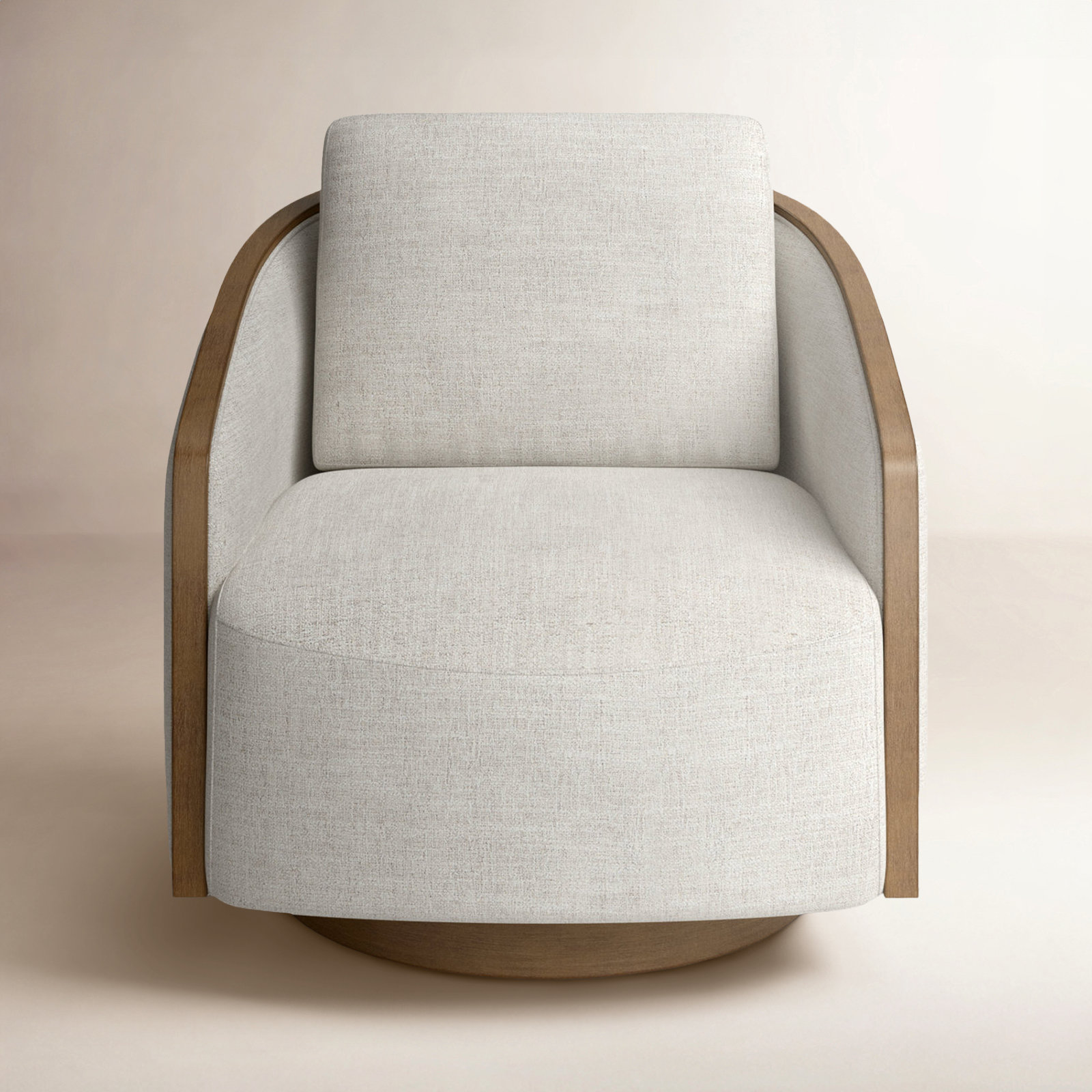 Nieve Swivel Barrel Chair, Nathan Wheat Tweed