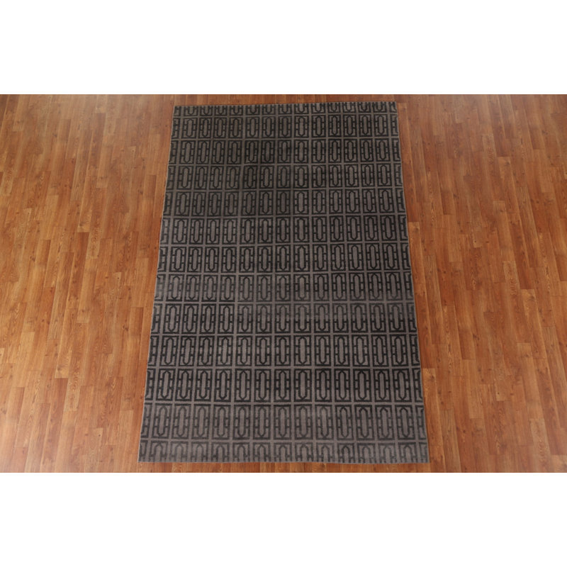 One-of-a-Kind 5'5" X 8'4" New Age Wool Area Rug in Grey