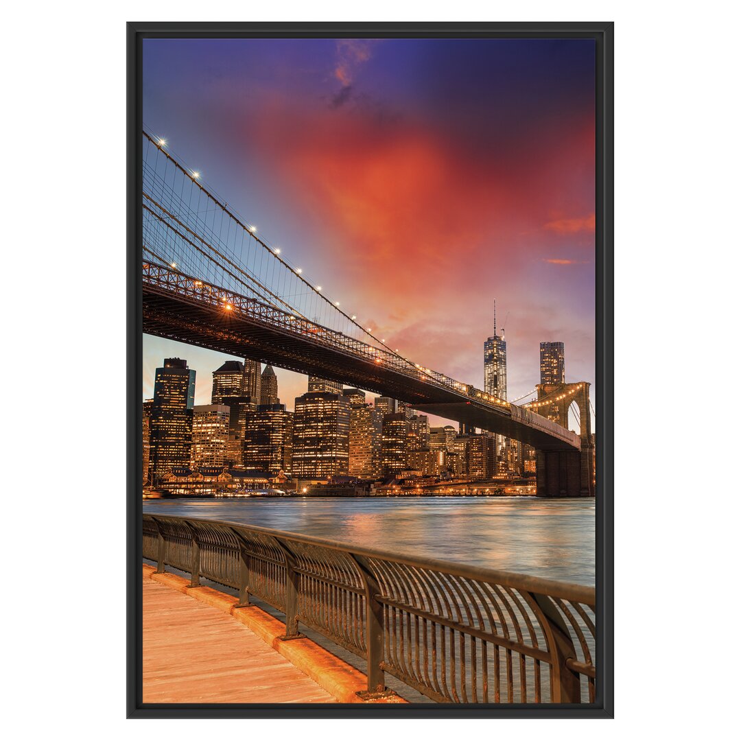 Gerahmtes Wandbild Brooklyn Bridge Park New York