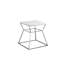 Table de bout à piédestal Geo - Table d'appoint en marbre - Table d'appoint en pierre de luxe moderne - Table d'appoint en marbre blanc-20111971