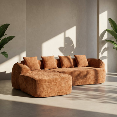 Canapé en L en forme de L à 4 sièges rétro l 101,18 po x P 66,93 po x H 25,59 po