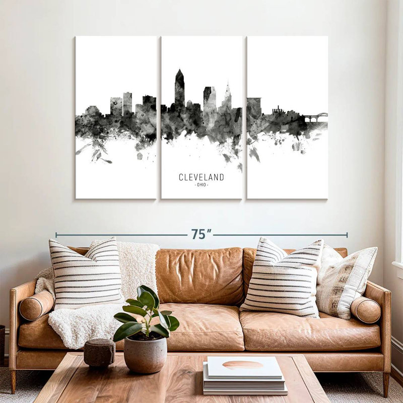 Skyline de Sirci Cleveland, Ohio III, H 42 po x l 65 po