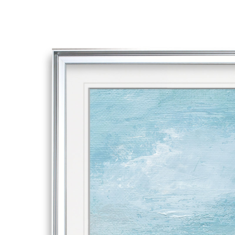 " Ocean Breaking " Painting Print, 17.5" H x 17.5" W x 1.5" D, Silver Framed