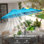 Parasols et accessoires de parasol avec cadre en acier à 12 nervures de 9,7 pi avec double face et finition bleue