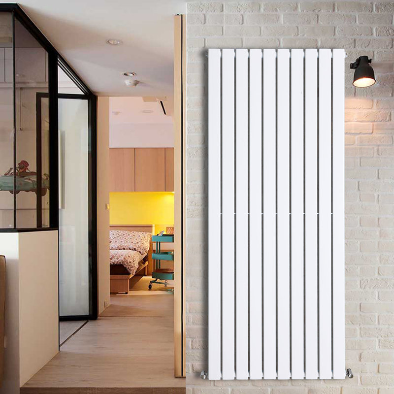 Shonnard Vertical Single Flat Panel Radiator, 160cm H x 68cm W, Gloss White