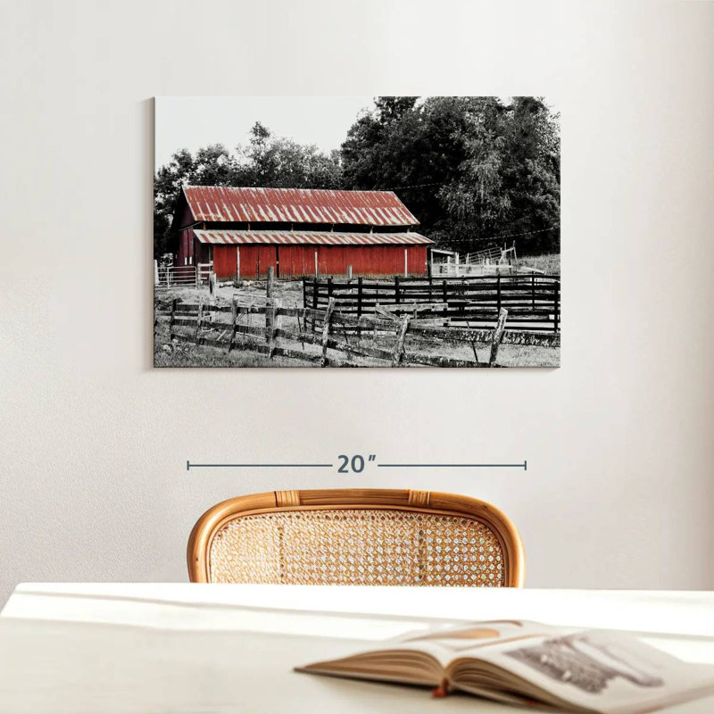 Lilie BW Rustic Barn, 16" H x 24" W
