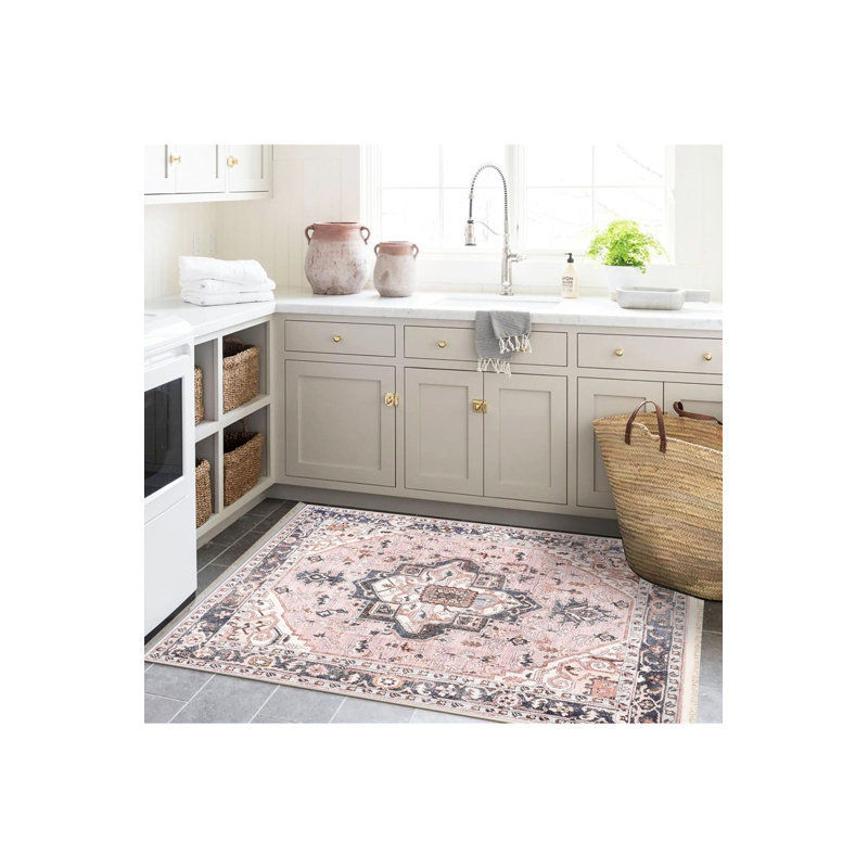 Tapis décoratif moderne lavable en machine, Sous-tapis rectangulaire de 3 pi 3 po x 4 pi 11 po