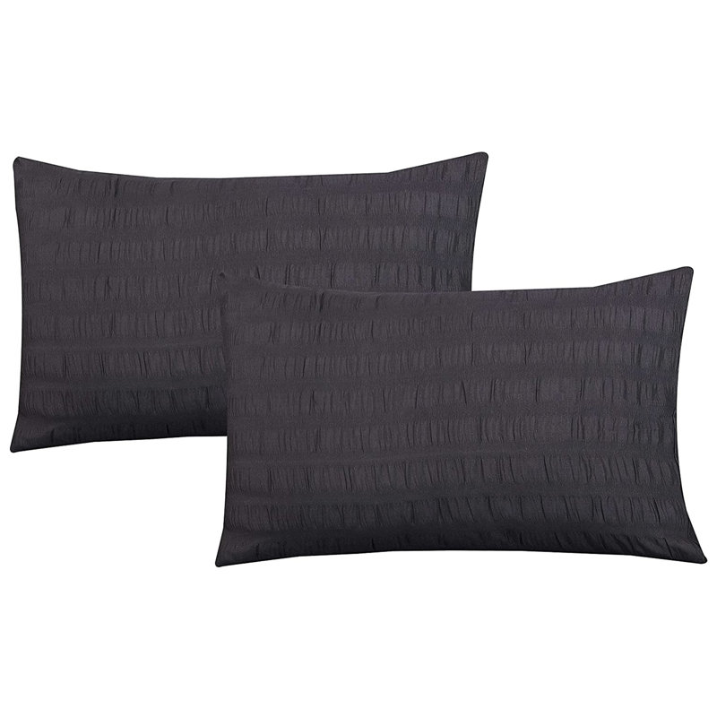 Polyester Solid Colour Duvet Cover Set, Charcoal, Kingsize - 2 Standard Pillowcases