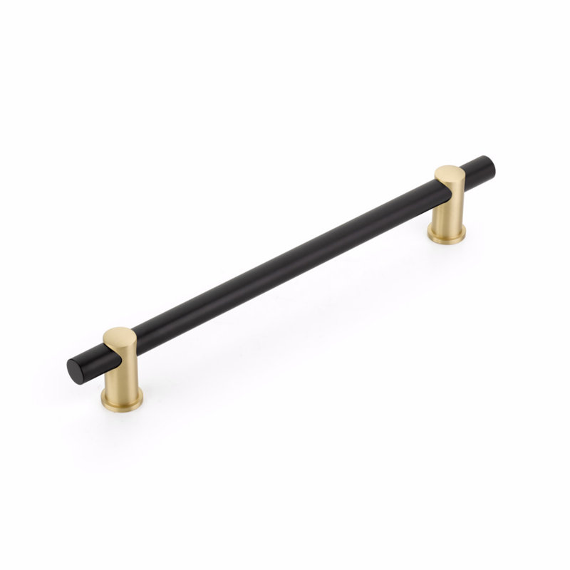 Foncé Appliance Pull, Matte Black/Satin Brass