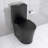 Modern Matte Black Toilet, 1.1/1.6 Dual Flush, Skirted Design For Bathroom Porcelain Material-125665392