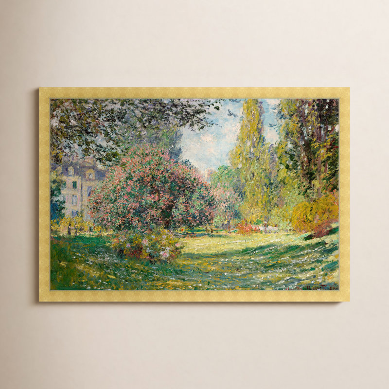 «Classic Garden Landscape» par Oliver Gal - reproduction de cadre photo, Or, H 32 po x l 47 po