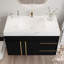 Meuble-lavabo flottant simple avec lavabo en céramique et plateau en faux marbre Lapidem-129751809
