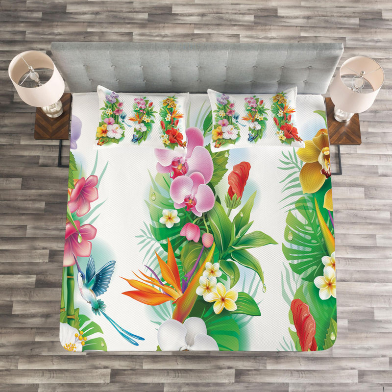 Coastal Polyester Coverlet, King Coverlet + 2 Shams