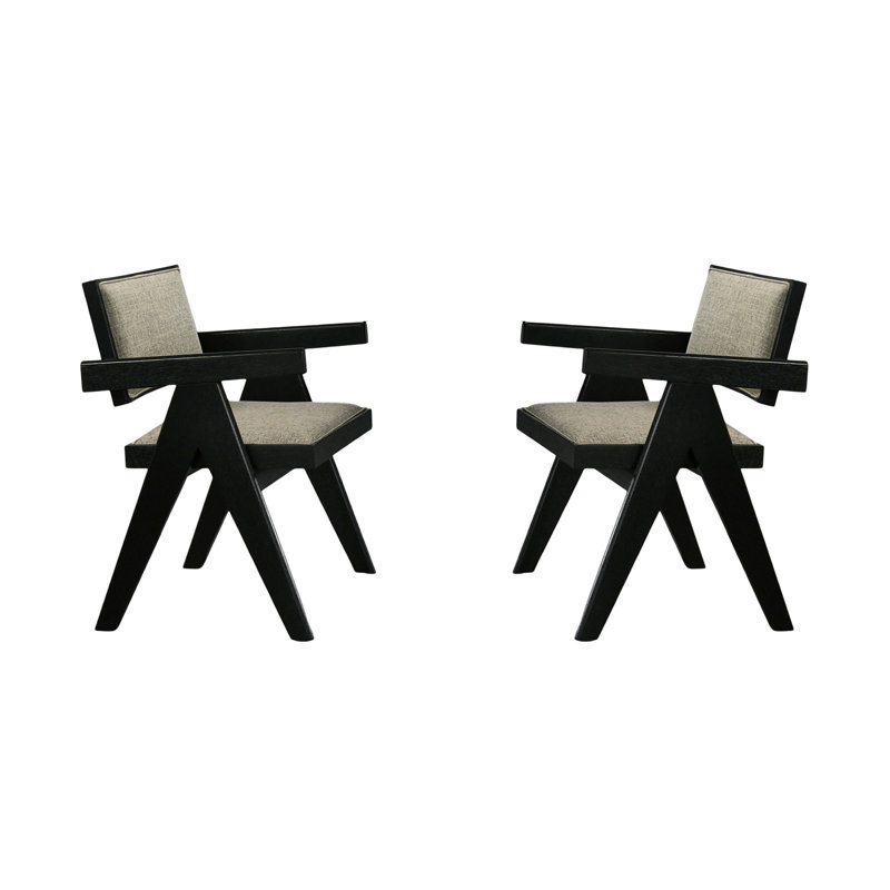 Chaises de salle à manger avec accoudoirs 2 pièces Contemporary, Noir