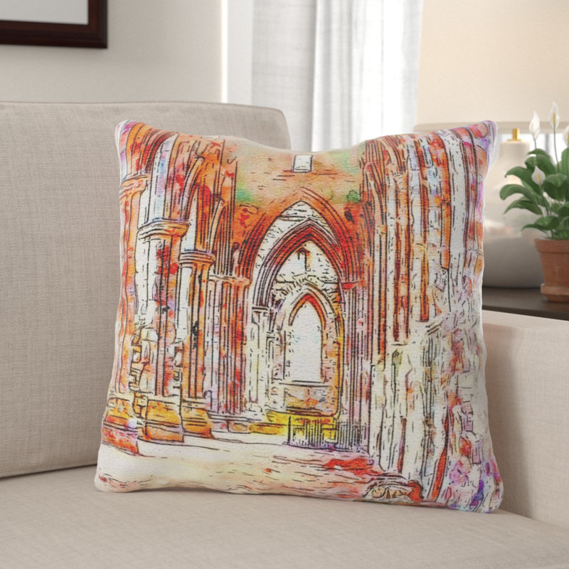 Medieval Outdoor Reversible Throw Pillow, Synthetic, Outdoor
