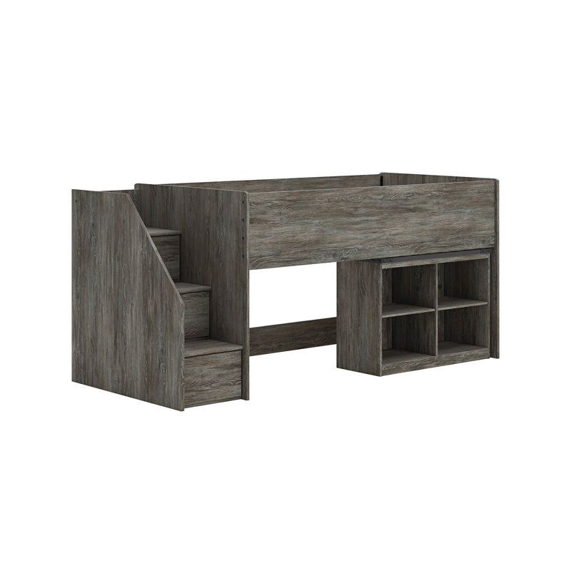 Frandern Twin Loft  Bed With Bookcase Storage