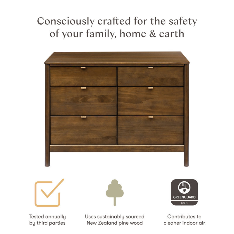 Bondi 6 Drawer Double Dresser, Brown