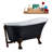 63" Streamline Clawfoot Soaking Acrylic Bathtub With Drain, Clawfeet, and Bamboo Tray-66367531-66367535