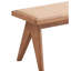 Banc de style Mid-Century moderne, hauteur de 16 pouces, filet respirant pour siège aéré, patio naturel sans dossier, profondeur 14, parfait pour manger