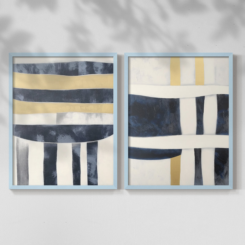 ABSTRACT Series DCCCXCIV-Premium Framed Print -Ready to Hang - No Nails Required - No Nails Required, Blue, 29" H x 46" W